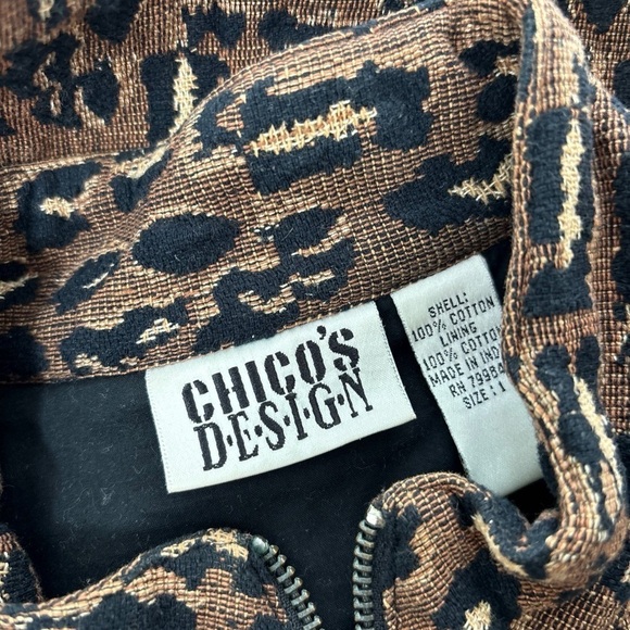 Vintage Chico’s Design Cheetah Animal Print Tapestry Vest Size 1 / US 8 - Picture 15 of 16